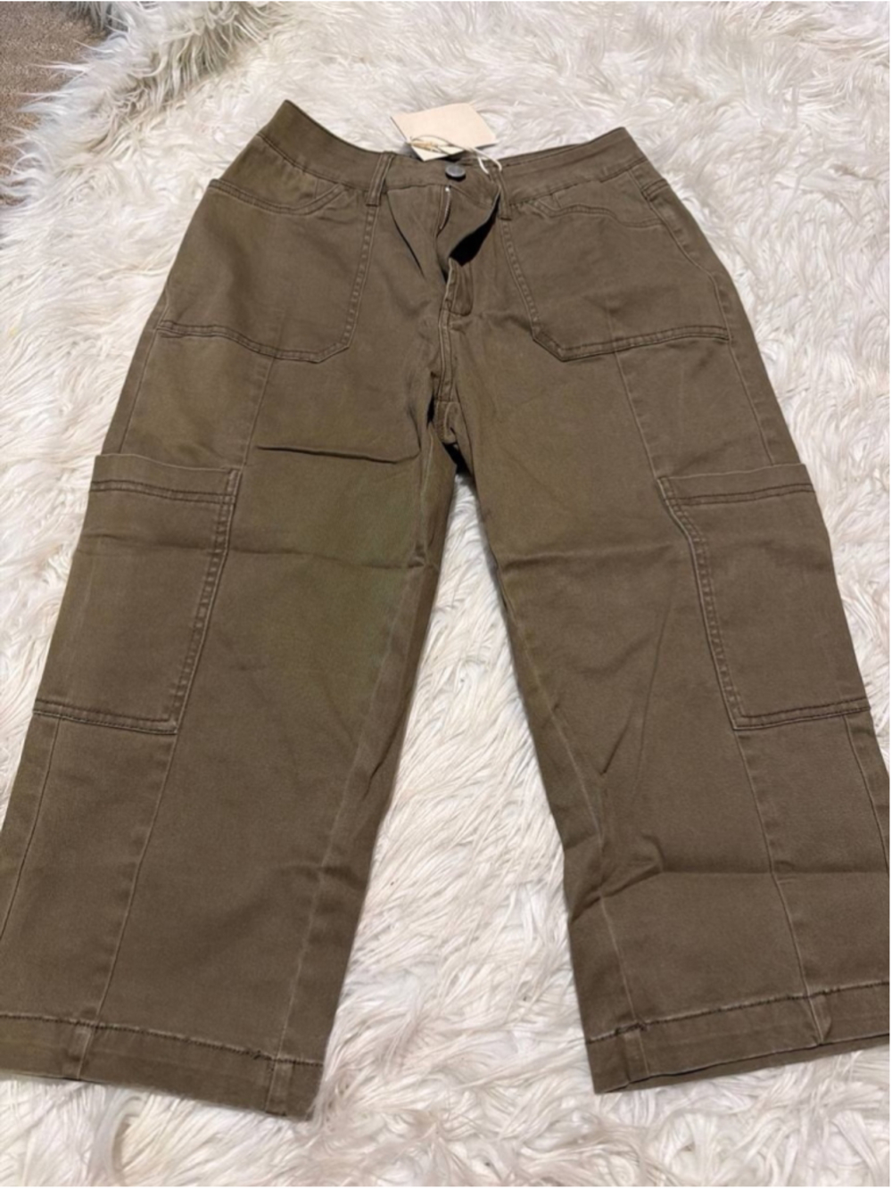 the Flamingals High-Rise Cropped Utility Cargo Pants XS